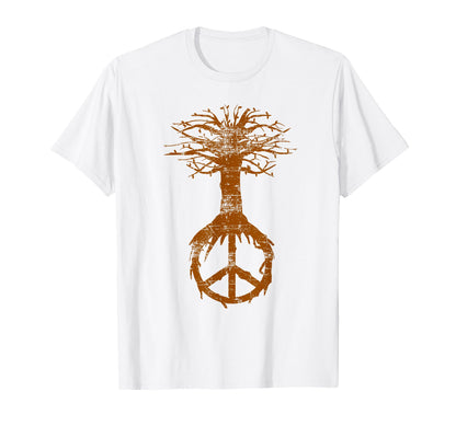 Hippie Tree Peace Sign Nature Lovers T-Shirt - Fun Novelty Design Unisex - T-Shirt, Sweatshirt, Hoodie