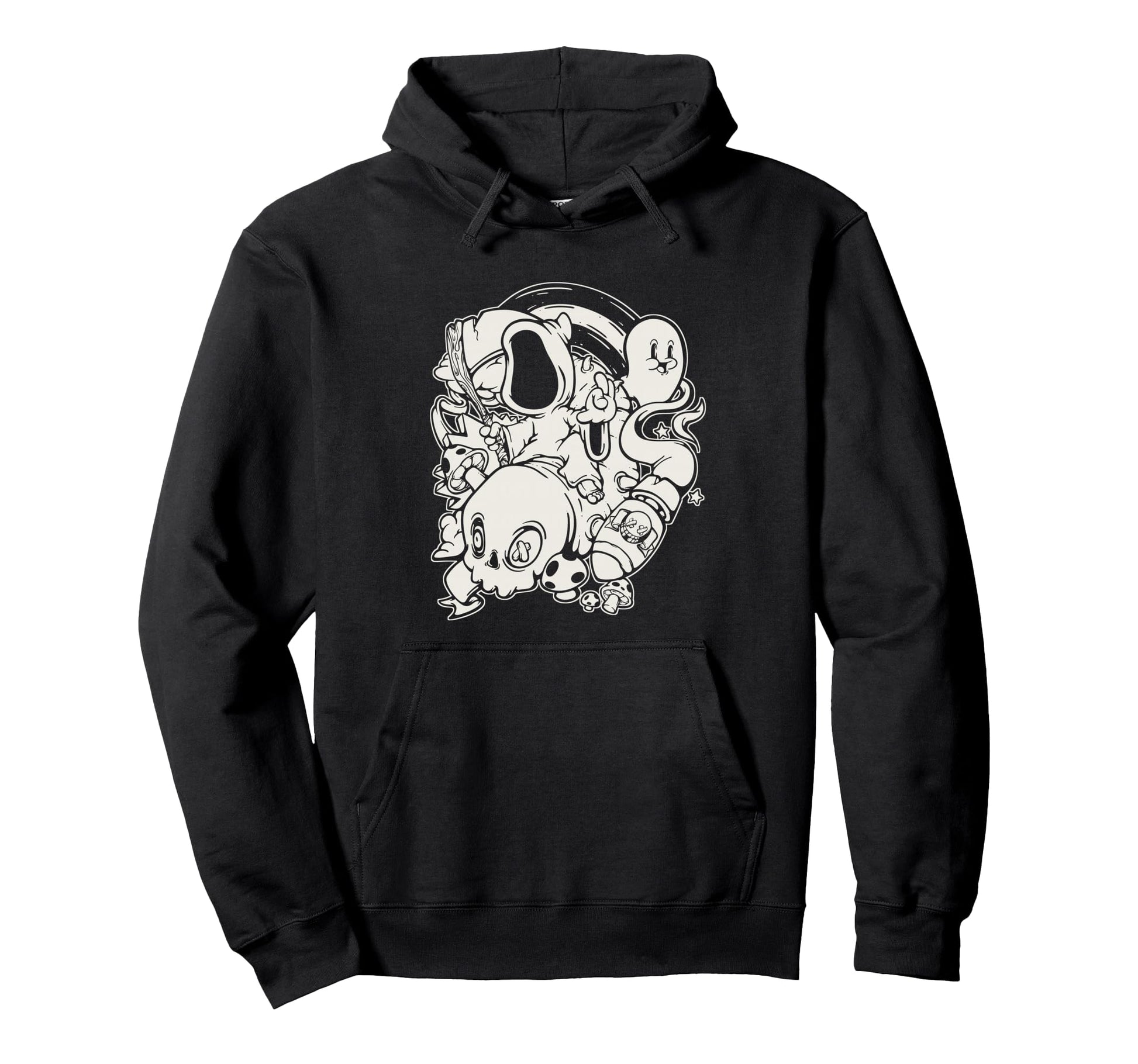 1930S Ghost Skull Grim Reaper Hoodie - Minimalist Print for Adults - T-Shirt, Sweatshirt, Hoodie