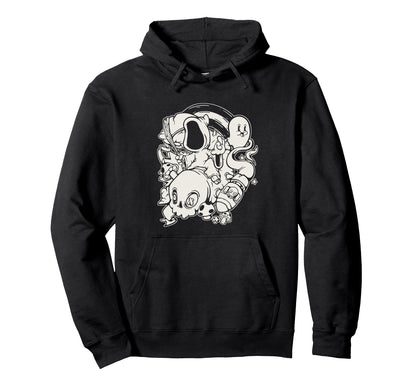 1930S Ghost Skull Grim Reaper Hoodie - Minimalist Print for Adults - T-Shirt, Sweatshirt, Hoodie