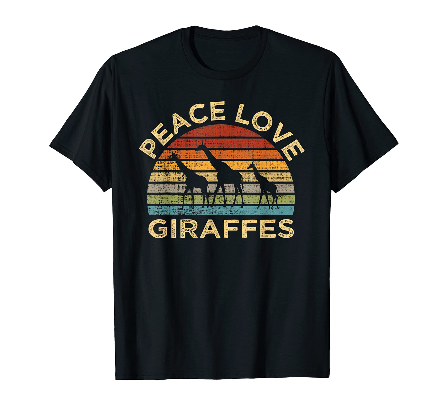 Peace Love Giraffes African Animal T-Shirt - Aesthetic Graphic for Adults - T-Shirt, Sweatshirt, Hoodie
