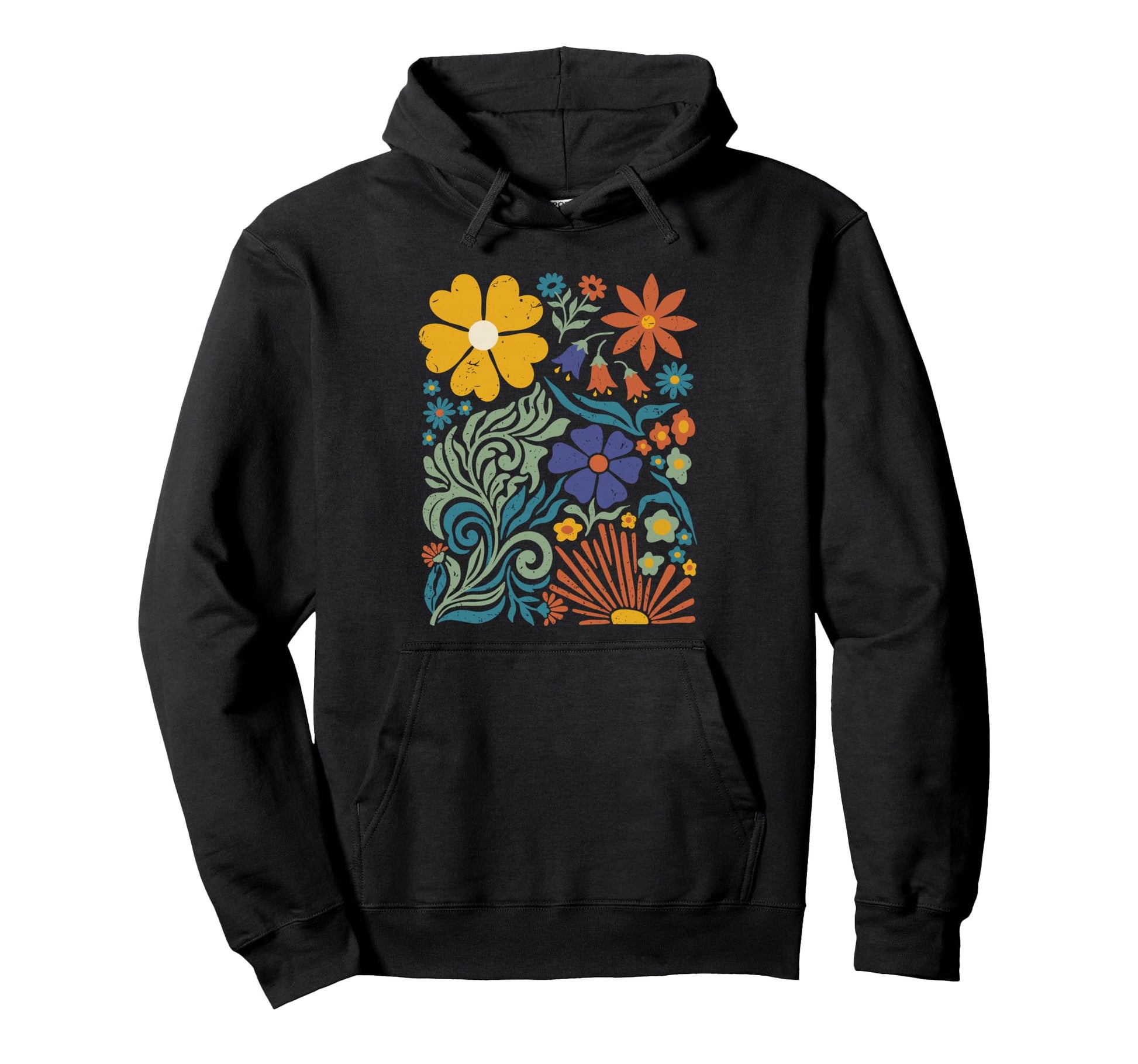 Boho Flower Floral Botanical Nature Hoodie - Aesthetic Graphic Unisex - T-Shirt, Sweatshirt, Hoodie