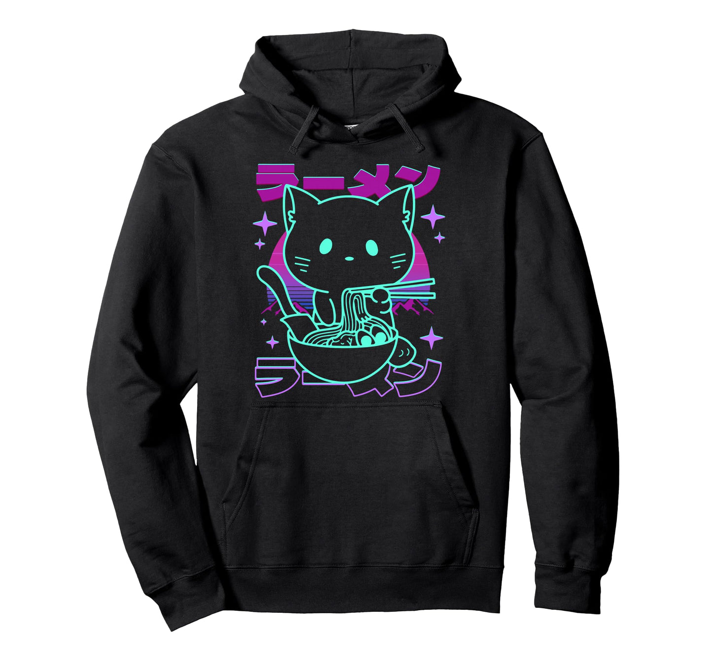 Anime Ramen Cat Japanese Noodles Hoodie - Casual Everyday Wear Unisex - T-Shirt, Sweatshirt, Hoodie