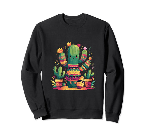Cactus Serape Succulent Plant Cacti Sweatshirt - Unique Graphic Unisex - T-Shirt, Sweatshirt, Hoodie