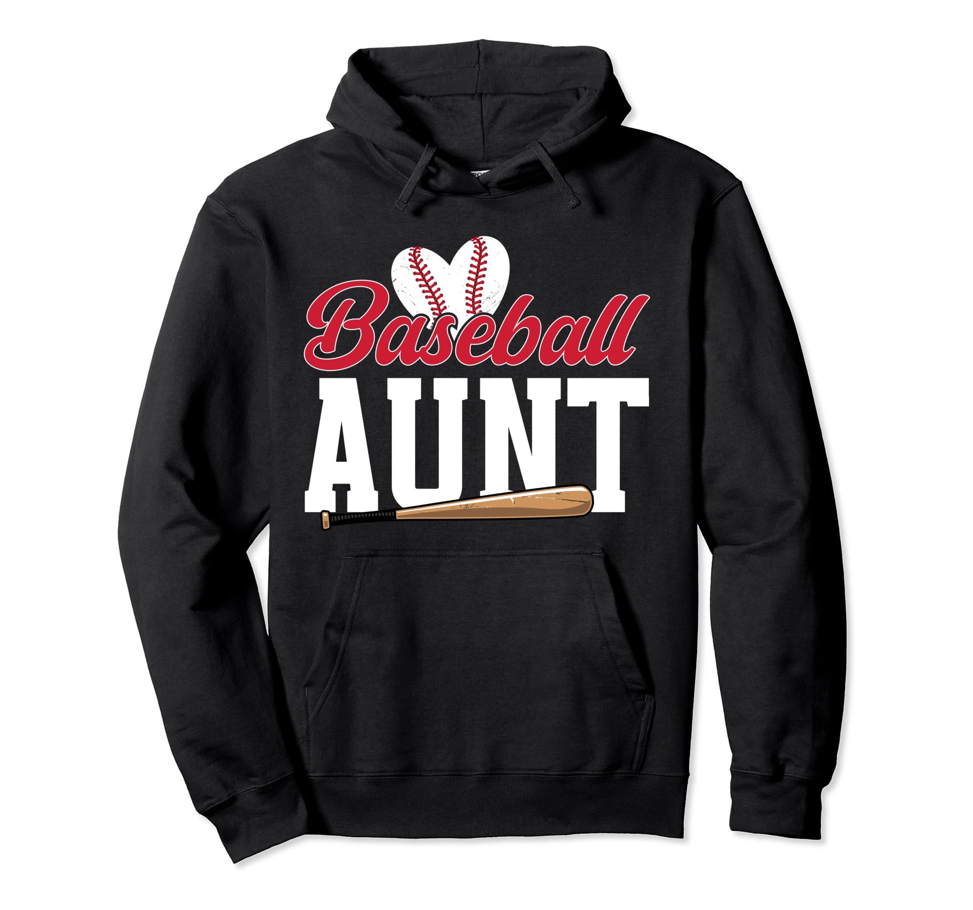 Baseball Aunt Heart Aunt Baseball Hoodie - Casual Everyday Wear Men Women - T-Shirt, Sweatshirt, Hoodie