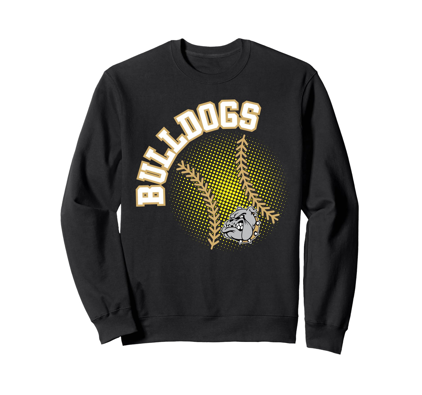 Bulldogs Softball Mom Game Day Gold Sweatshirt - Graphic Print for Adults - T-Shirt, Sweatshirt, Hoodie