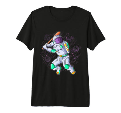 Astronaut Playing Baseball Game Tri Blend T-Shirt - Streetwear Style Unisex - T-Shirt, Sweatshirt, Hoodie