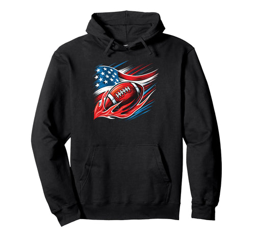 Patriotic Football Fan American Flag 4Th Hoodie - Graphic Print for Adults - T-Shirt, Sweatshirt, Hoodie