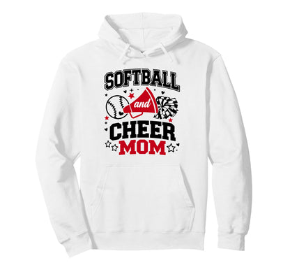 Softball Cheer Mom Softball Season Hoodie - Casual Everyday Wear Men Women - T-Shirt, Sweatshirt, Hoodie