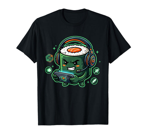 Funny Sushi Gamer Roll Playing Video T-Shirt - Graphic Print for Adults - T-Shirt, Sweatshirt, Hoodie