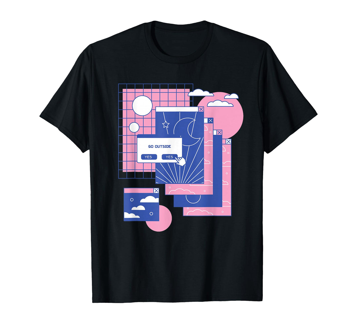 Go Outside Lofi Computer Aesthetic T-Shirt - Fun Novelty Design Unisex - T-Shirt, Sweatshirt, Hoodie