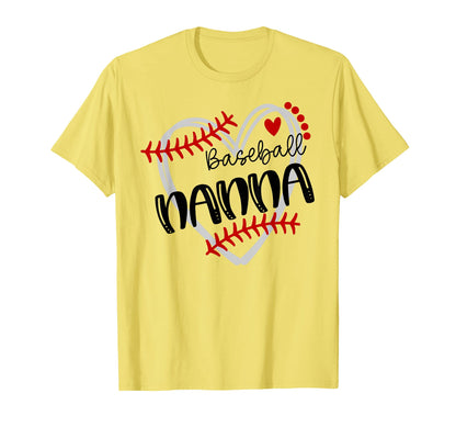 Personalized Baseball Heart Nanna T-Shirt - Trendy Graphic for Adults - T-Shirt, Sweatshirt, Hoodie
