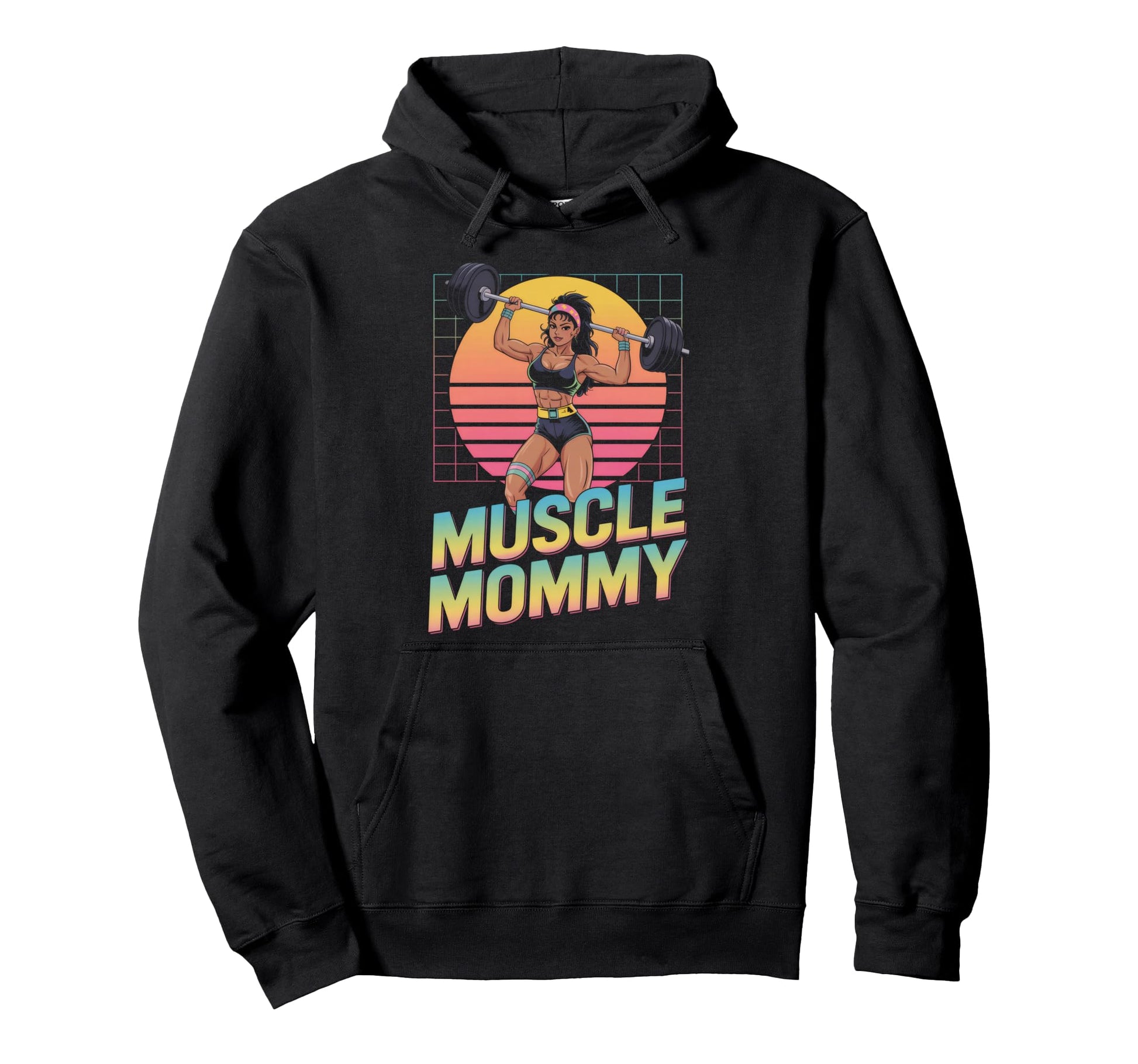 Anime Muscle Mommy Weightlifting Hoodie - Casual Everyday Wear Unisex - T-Shirt, Sweatshirt, Hoodie