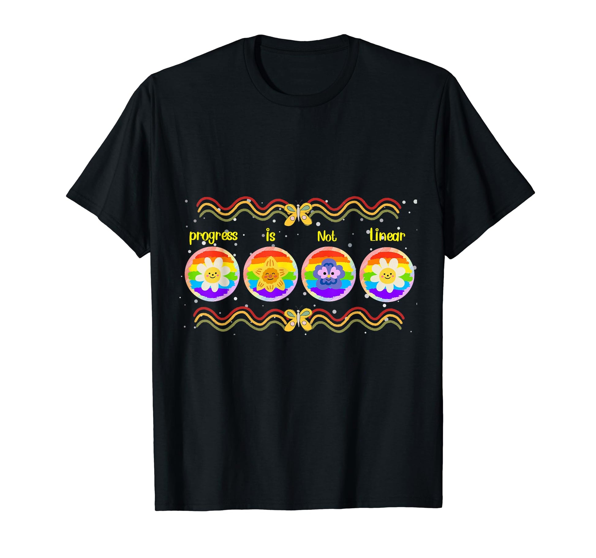 Progress Is Not Linear Rainbow T-Shirt - Custom Art Print Men Women - T-Shirt, Sweatshirt, Hoodie