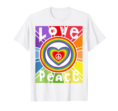Peace Sign Love 60S 70S Tie Dye Hippie T-Shirt - Fun Novelty Design Unisex - T-Shirt, Sweatshirt, Hoodie