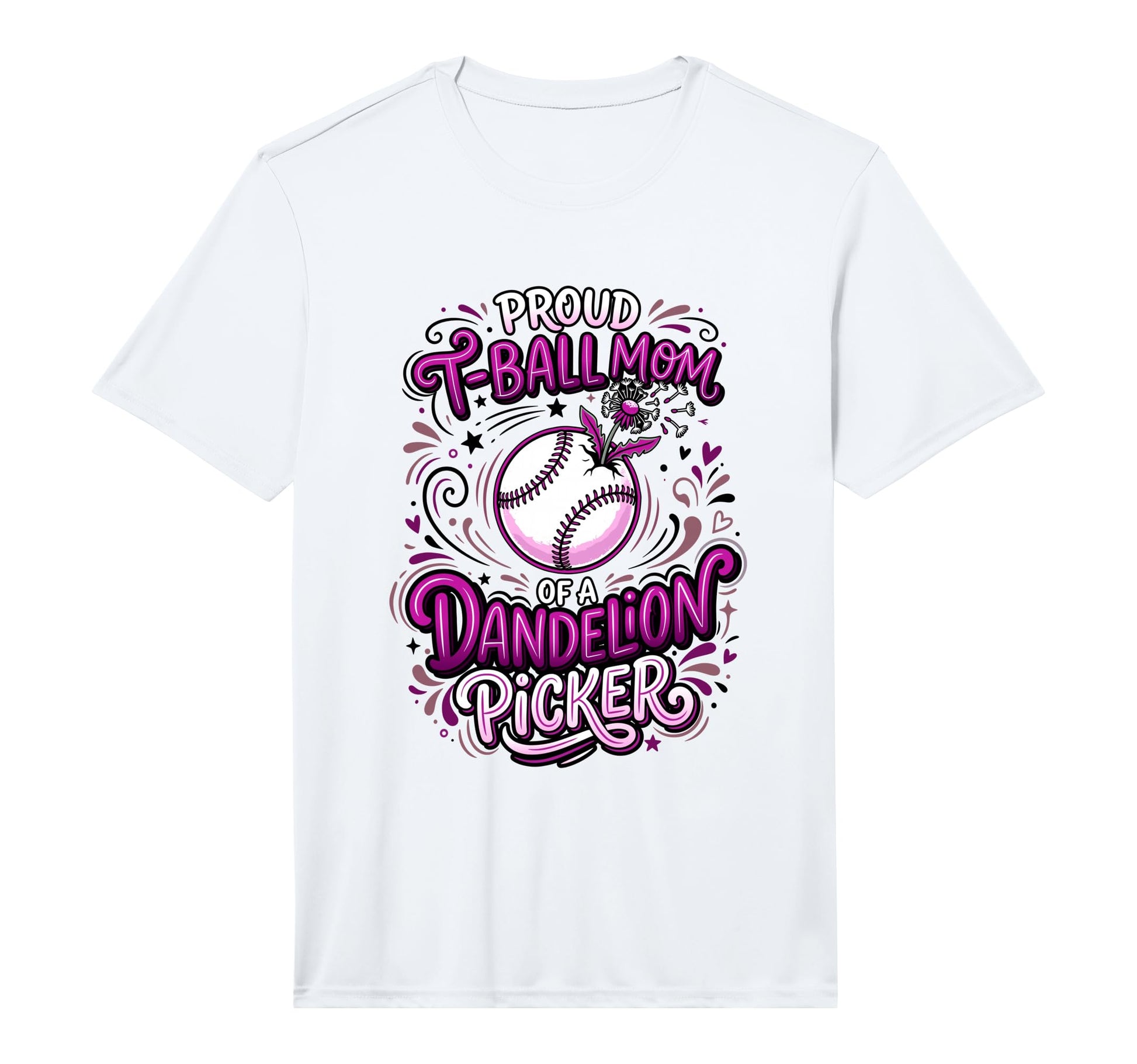 Mens Proud T Ball Mom Dandelion T-Shirt - Custom Art Print for Adults - T-Shirt, Sweatshirt, Hoodie