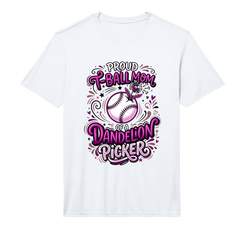 Mens Proud T Ball Mom Dandelion T-Shirt - Custom Art Print for Adults - T-Shirt, Sweatshirt, Hoodie