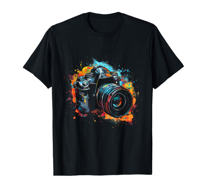 Camera Photography Watercolor Art T-Shirt - Aesthetic Graphic Unisex - T-Shirt, Sweatshirt, Hoodie