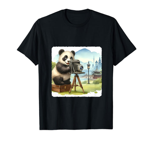 Panda Camera Photographer Capturing T-Shirt - Unique Graphic for Adults - T-Shirt, Sweatshirt, Hoodie