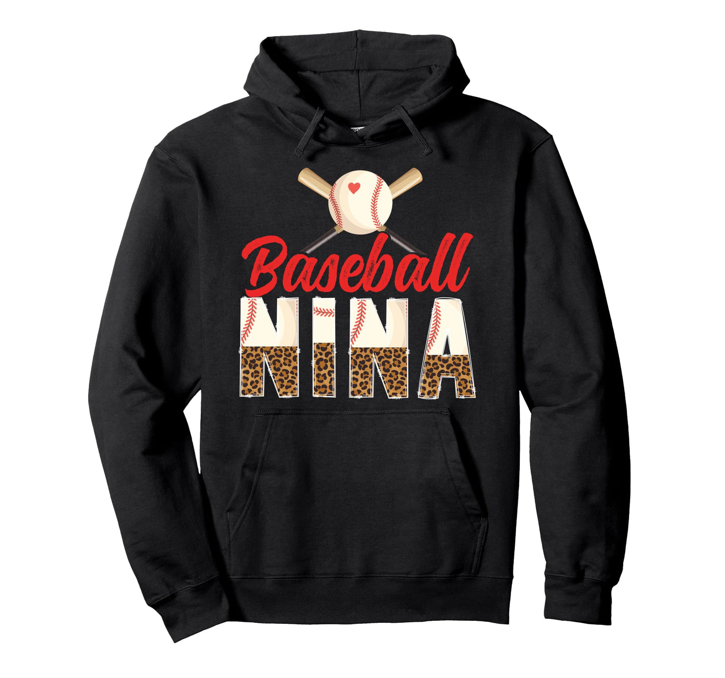 Baseball Nina Leopard Nina Baseball Hoodie - Casual Everyday Wear Unisex - T-Shirt, Sweatshirt, Hoodie