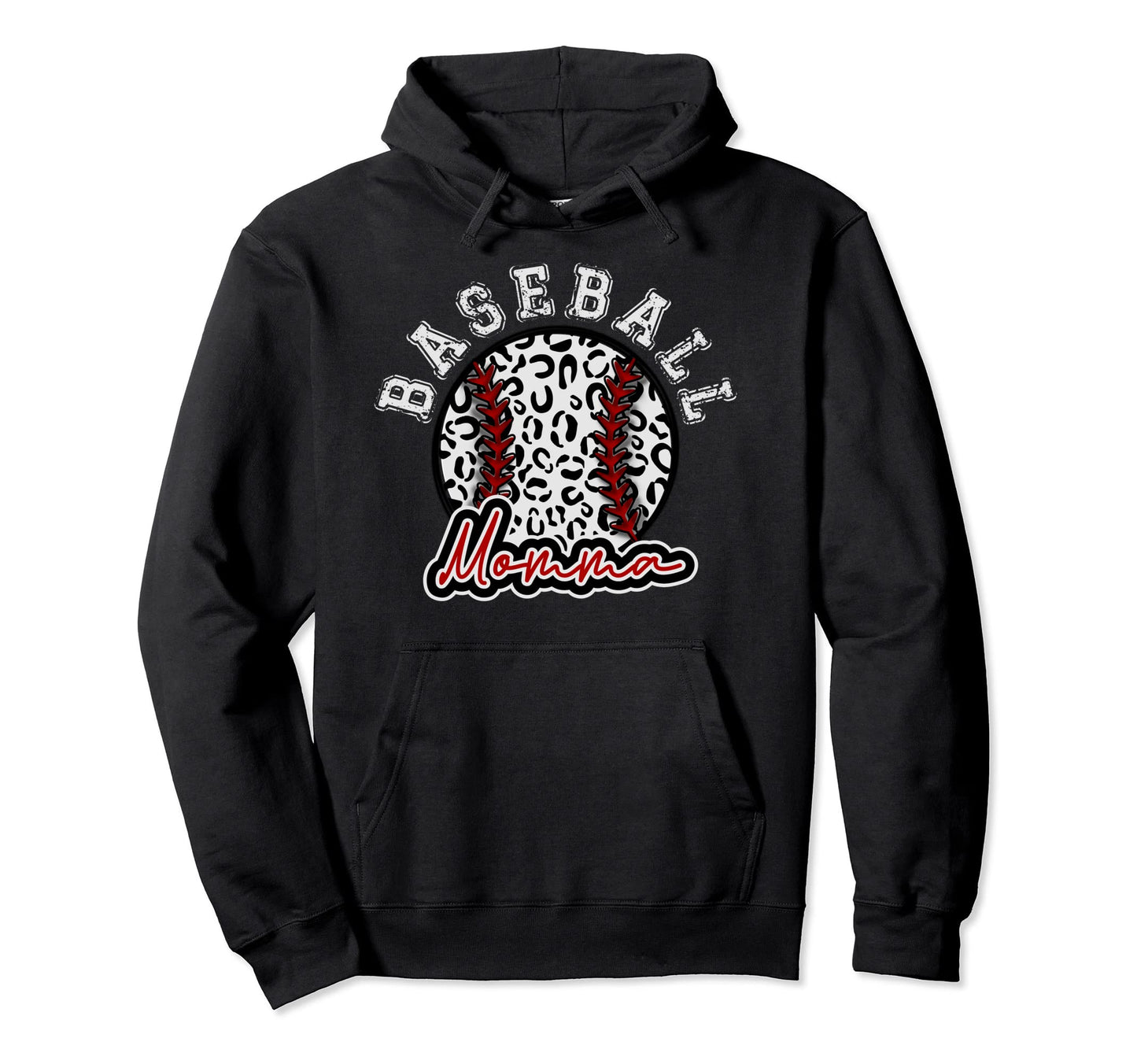 Leopard Cheetah Baseball Momma Womens Hoodie - Minimalist Print Men Women - T-Shirt, Sweatshirt, Hoodie