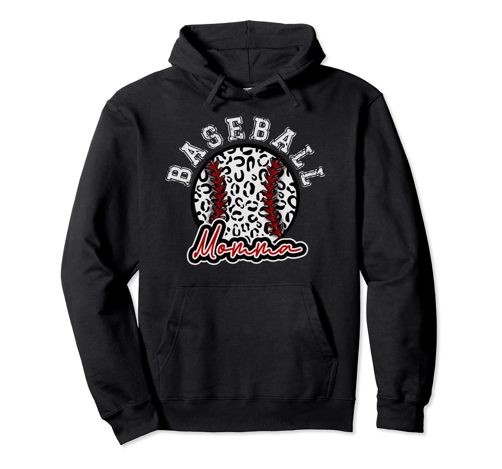 Leopard Cheetah Baseball Momma Womens Hoodie - Minimalist Print Men Women - T-Shirt, Sweatshirt, Hoodie