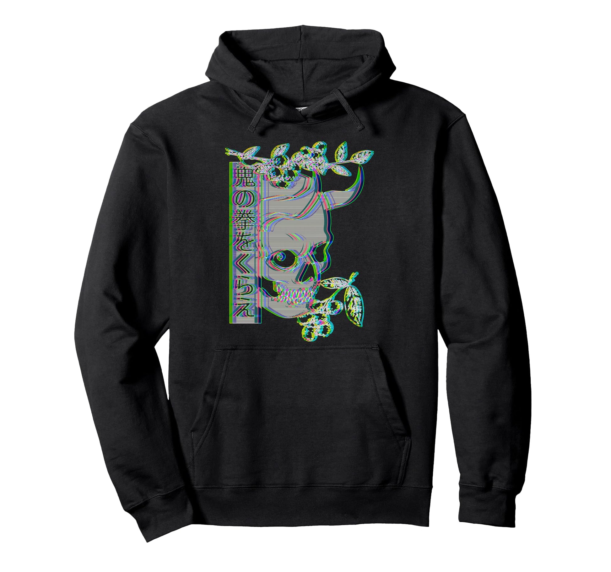 Japanese Demon Art Face Yokai Hoodie - Casual Everyday Wear Men Women - T-Shirt, Sweatshirt, Hoodie