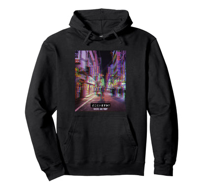 Vaporwave Aesthetic Glitch Japan 80S Hoodie - Casual Everyday Wear Unisex - T-Shirt, Sweatshirt, Hoodie