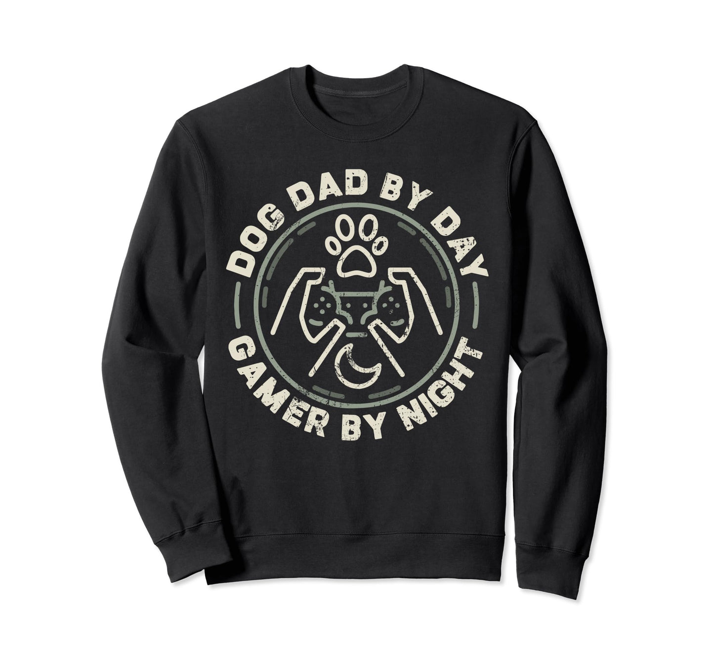 Funny Fathers Day Dog Dad Day Gamer Sweatshirt - Unique Graphic for Adults - T-Shirt, Sweatshirt, Hoodie