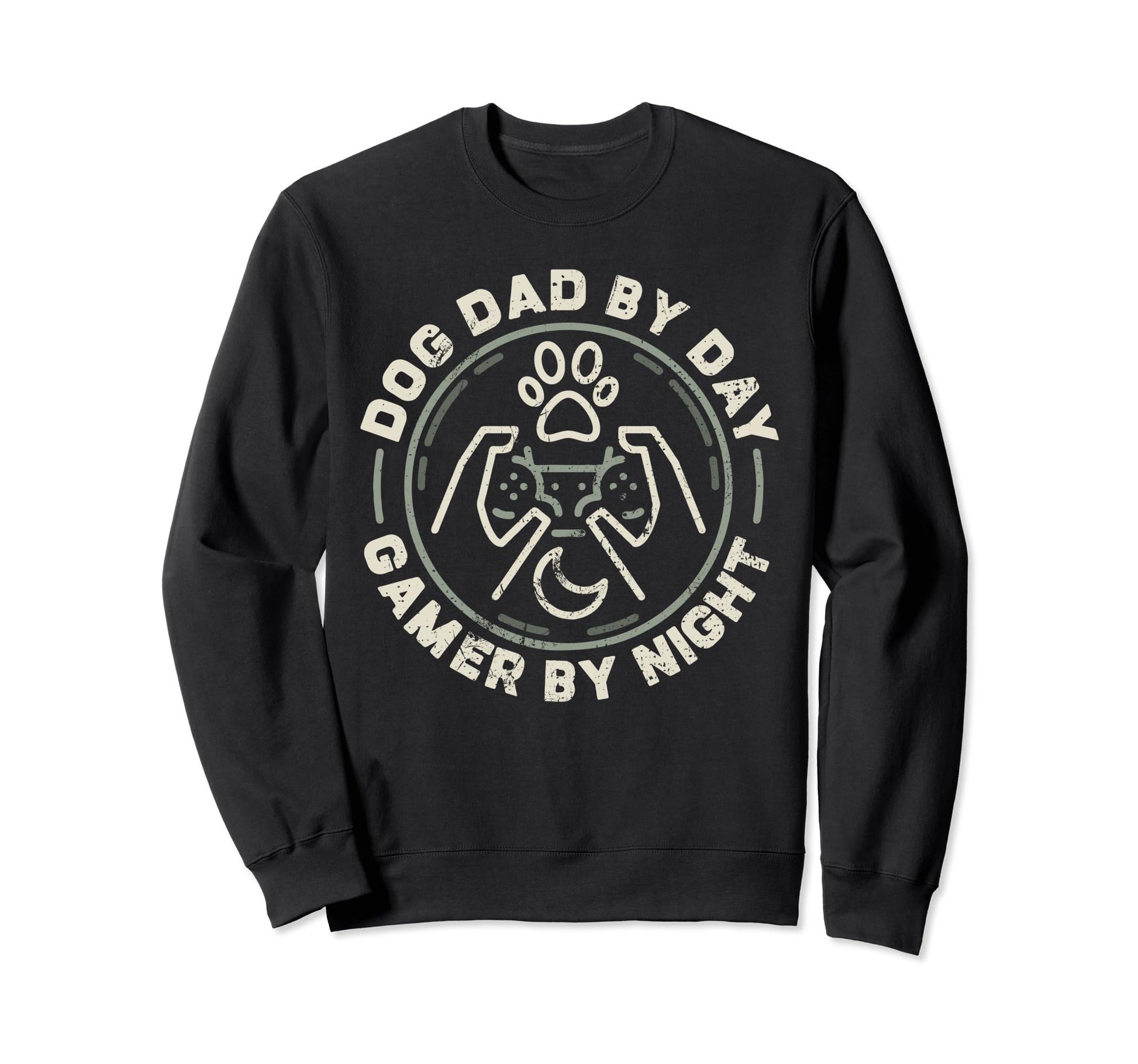 Funny Fathers Day Dog Dad Day Gamer Sweatshirt - Unique Graphic for Adults - T-Shirt, Sweatshirt, Hoodie