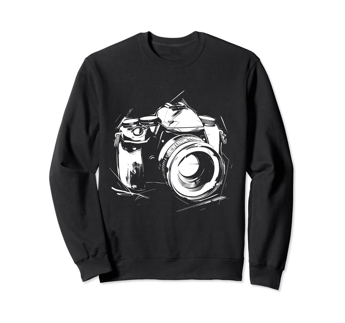 Camera Photography Drawing Art Sweatshirt - Aesthetic Graphic for Adults - T-Shirt, Sweatshirt, Hoodie
