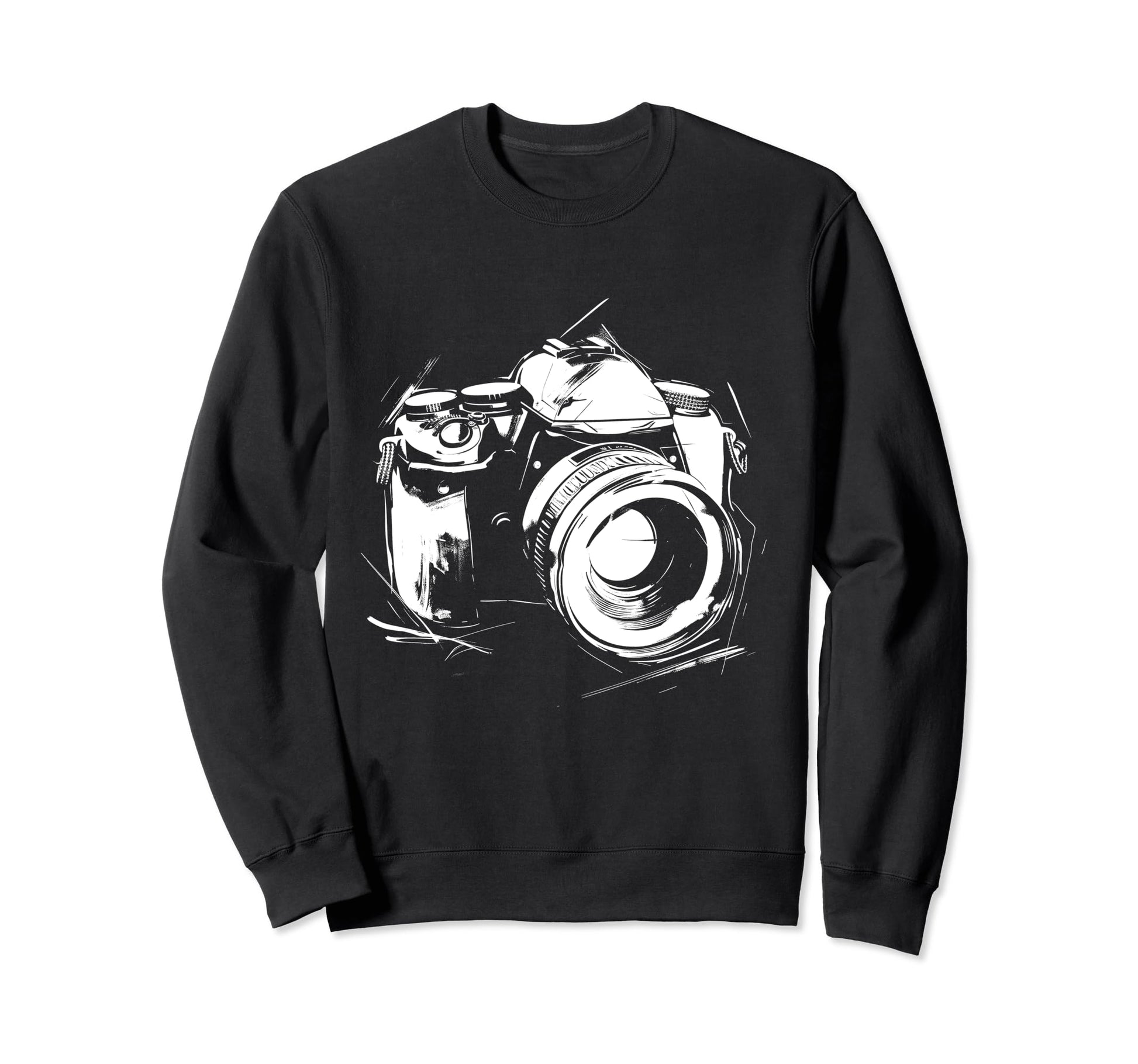 Camera Photography Drawing Art Sweatshirt - Aesthetic Graphic for Adults - T-Shirt, Sweatshirt, Hoodie
