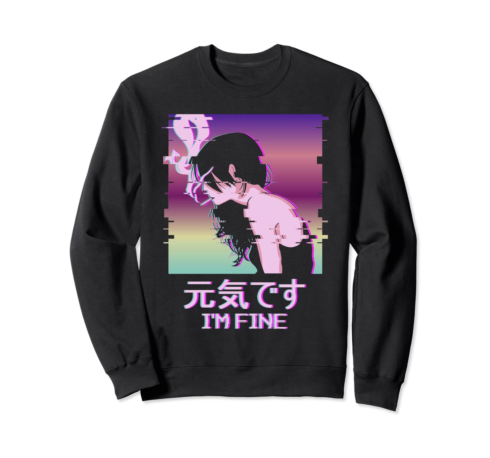 Im Fine Japanese Vaporwave Alt Indie Sweatshirt - Graphic Print Unisex - T-Shirt, Sweatshirt, Hoodie