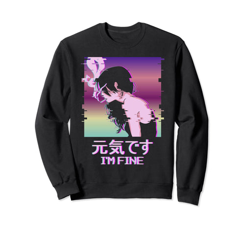 Im Fine Japanese Vaporwave Alt Indie Sweatshirt - Graphic Print Unisex - T-Shirt, Sweatshirt, Hoodie