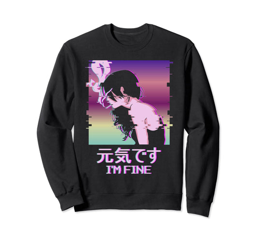 Im Fine Japanese Vaporwave Alt Indie Sweatshirt - Graphic Print Unisex - T-Shirt, Sweatshirt, Hoodie