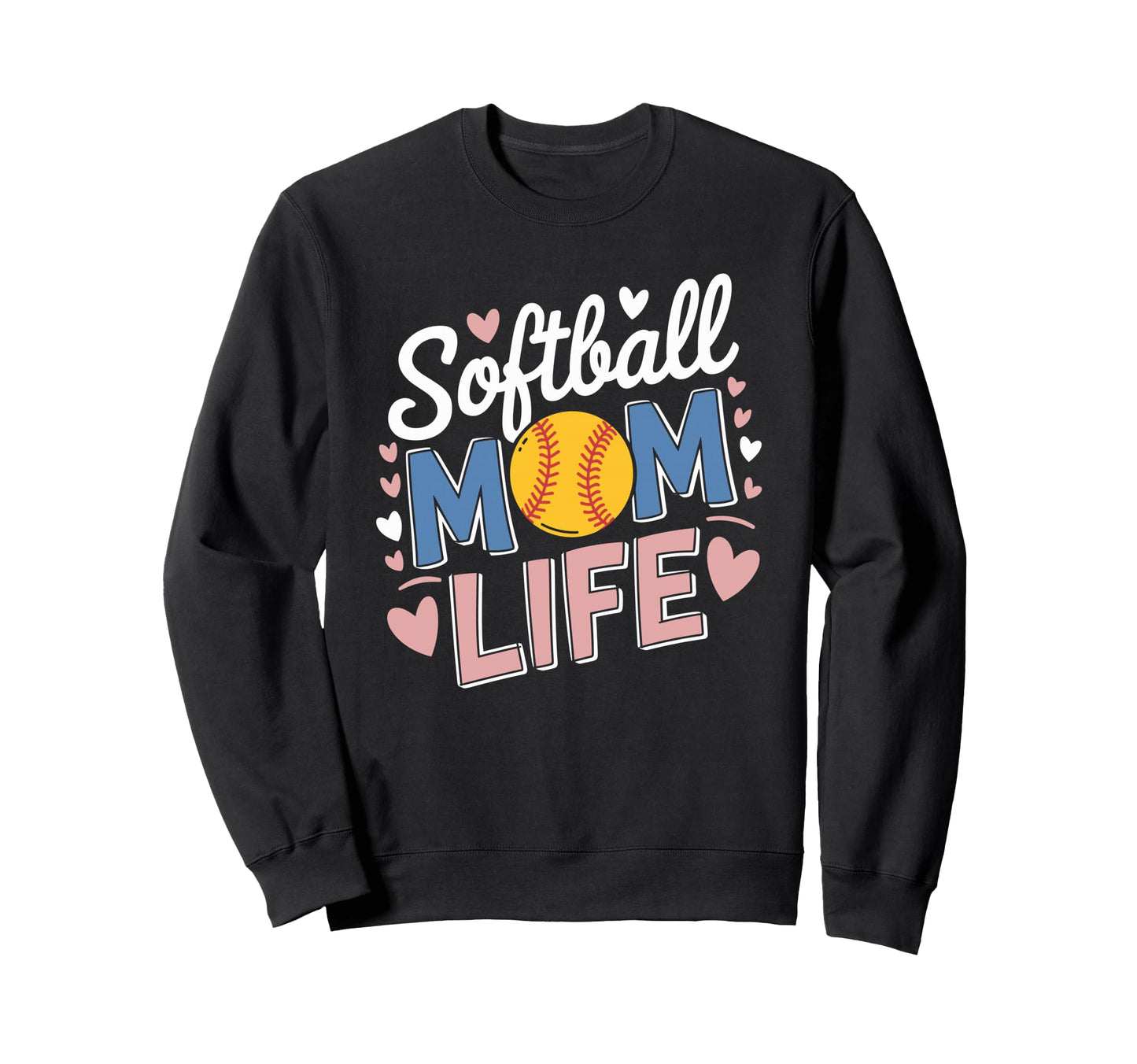 Softball Mom Life Baseball Sports Sweatshirt - Minimalist Print Men Women - T-Shirt, Sweatshirt, Hoodie