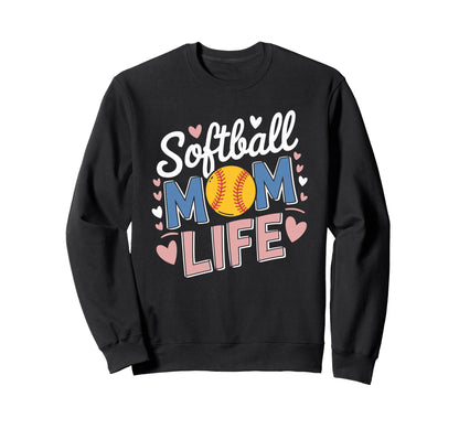 Softball Mom Life Baseball Sports Sweatshirt - Minimalist Print Men Women - T-Shirt, Sweatshirt, Hoodie