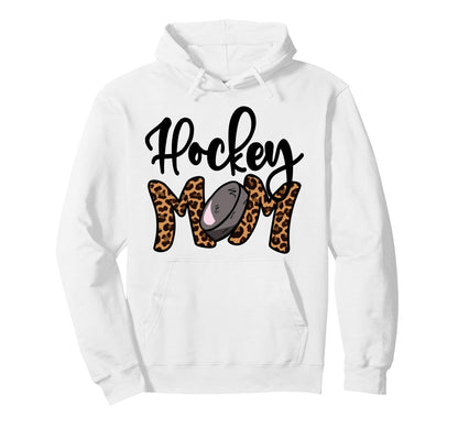 Hockey Mom Leopard Ice Hockey Mama Hoodie - Streetwear Style for Adults - T-Shirt, Sweatshirt, Hoodie