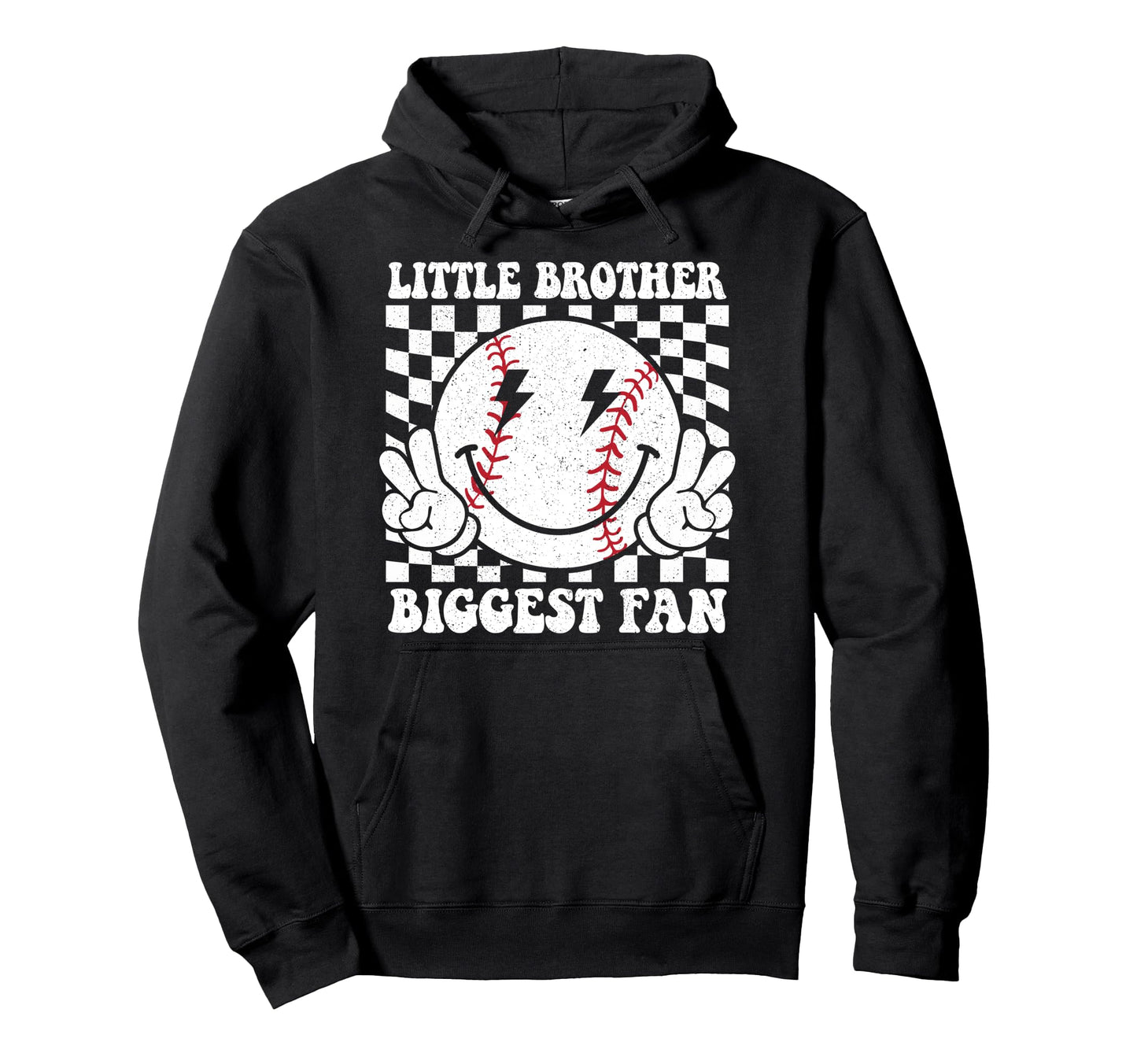 Little Brother Biggest Fan Baseball Hoodie - Unique Graphic for Adults - T-Shirt, Sweatshirt, Hoodie