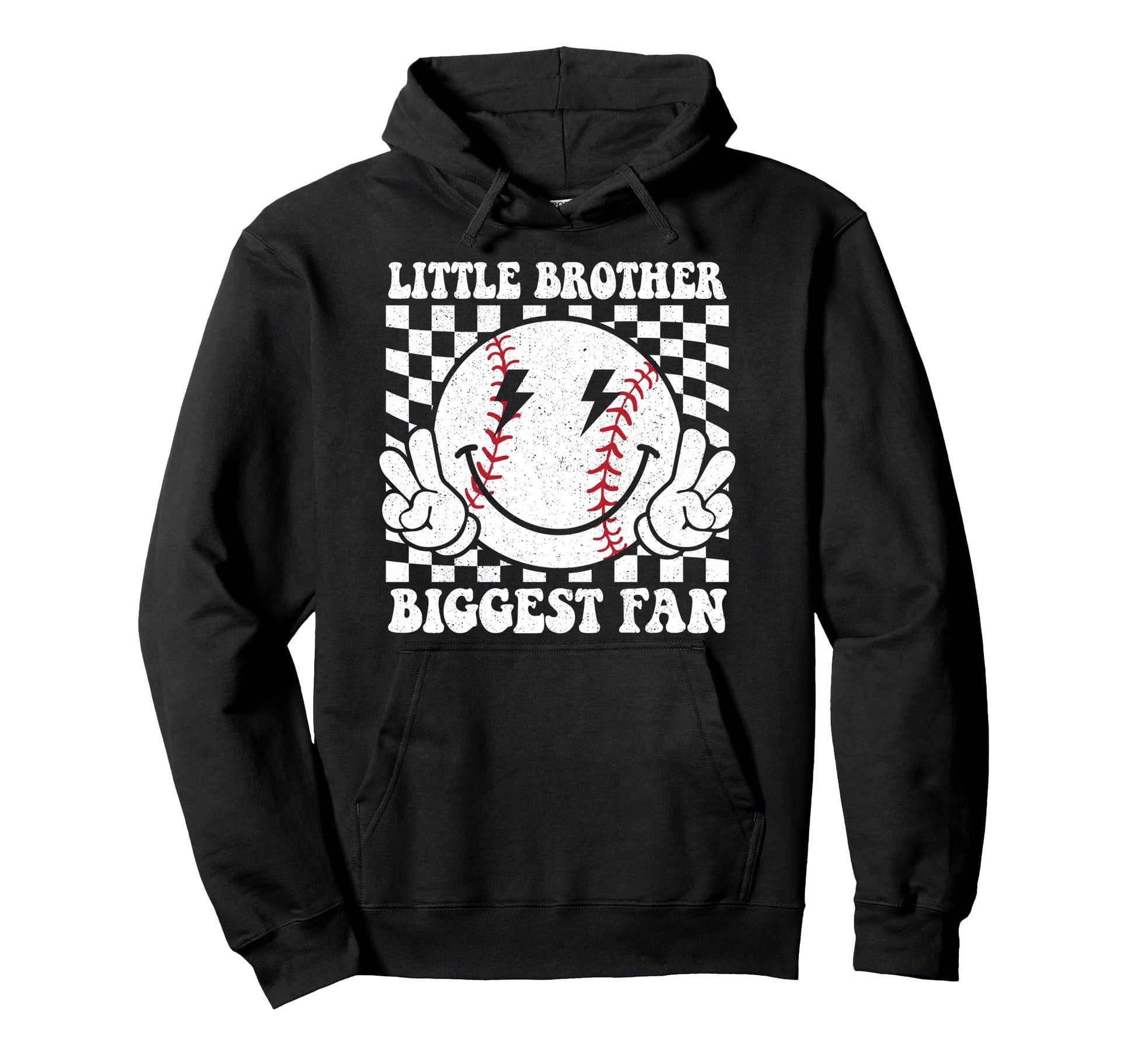 Little Brother Biggest Fan Baseball Hoodie - Unique Graphic for Adults - T-Shirt, Sweatshirt, Hoodie