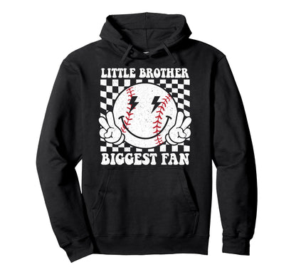 Little Brother Biggest Fan Baseball Hoodie - Unique Graphic for Adults - T-Shirt, Sweatshirt, Hoodie