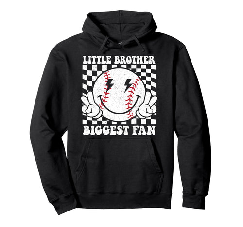 Little Brother Biggest Fan Baseball Hoodie - Unique Graphic for Adults - T-Shirt, Sweatshirt, Hoodie