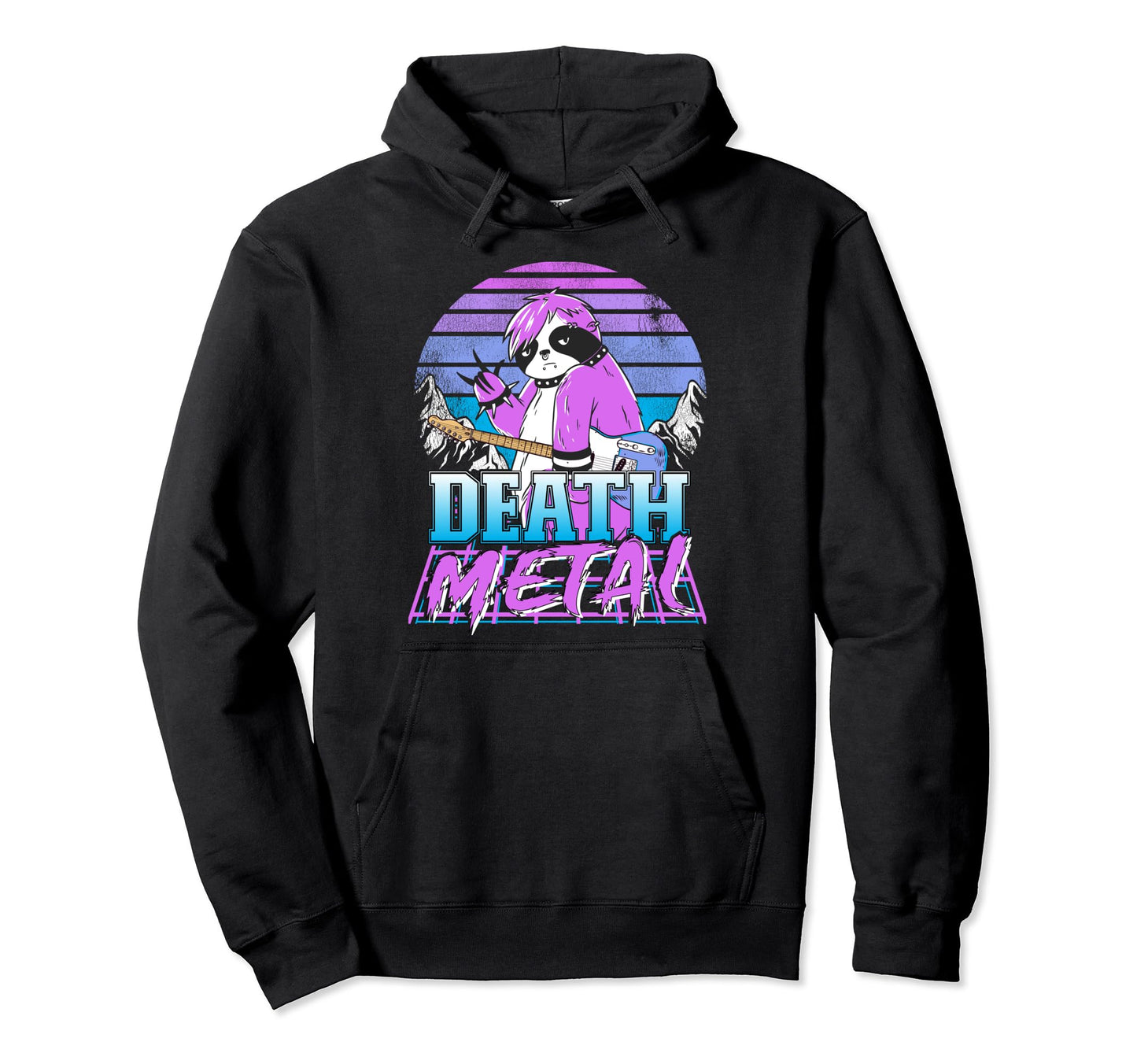 Retrowave Pastel Goth Sloth 80S Hoodie - Minimalist Print Men Women - T-Shirt, Sweatshirt, Hoodie