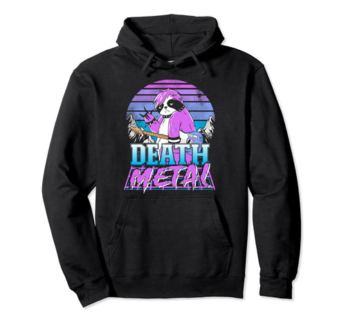Retrowave Pastel Goth Sloth 80S Hoodie - Minimalist Print Men Women - T-Shirt, Sweatshirt, Hoodie