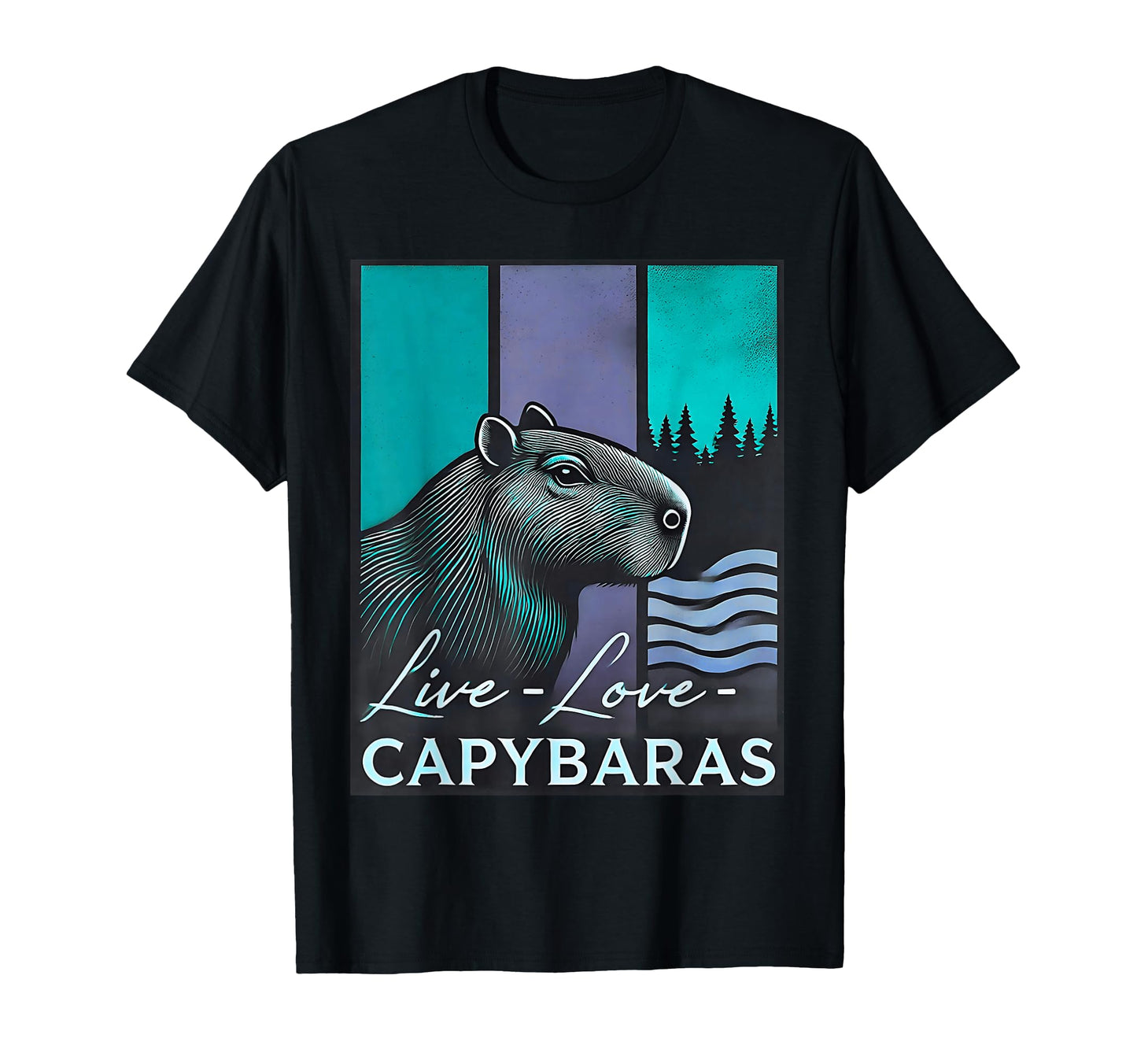 Capybara Womens Capy Capybaras Peace Love T-Shirt - Unique Graphic Unisex - T-Shirt, Sweatshirt, Hoodie