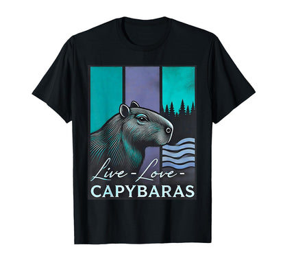 Capybara Womens Capy Capybaras Peace Love T-Shirt - Unique Graphic Unisex - T-Shirt, Sweatshirt, Hoodie
