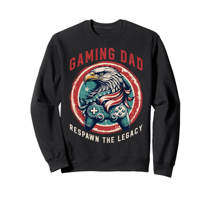 Respawn Legacy Usa Gaming Dad Sweatshirt - Novelty Apparel for Adults - T-Shirt, Sweatshirt, Hoodie