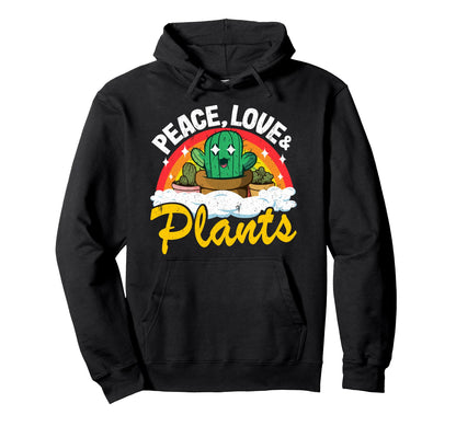 Peace Love Plants Rainbow Landscaper Hoodie - Custom Art Print Men Women - T-Shirt, Sweatshirt, Hoodie