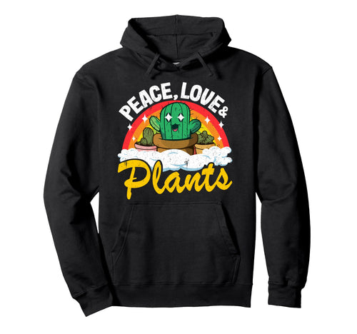 Peace Love Plants Rainbow Landscaper Hoodie - Custom Art Print Men Women - T-Shirt, Sweatshirt, Hoodie