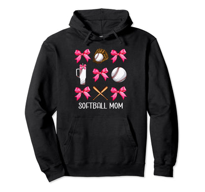 Funny Baseball Mom Era Bows Baseball Hoodie - Streetwear Style Men Women - T-Shirt, Sweatshirt, Hoodie