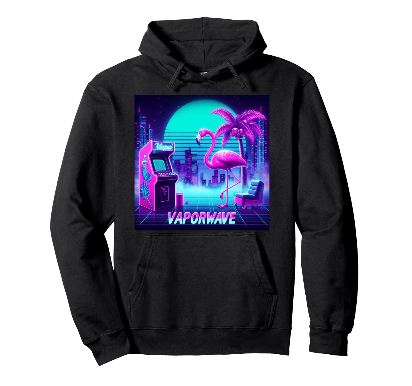 Vaporwave Aesthetic 80S 90S Vaporwave Text Hoodie - Unique Graphic Unisex - T-Shirt, Sweatshirt, Hoodie